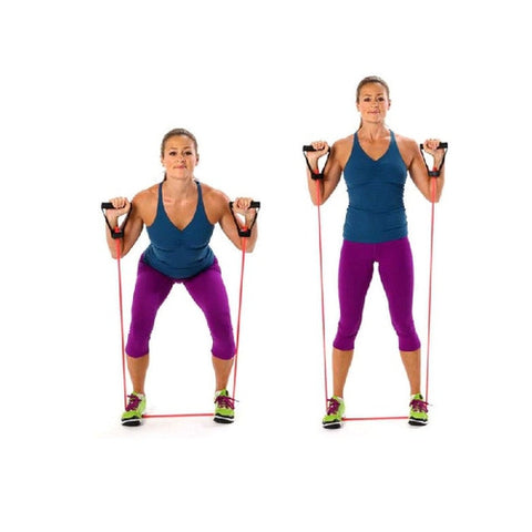 Image of Cavo Elastico Resistenza Fitness Esercizi Ginnastica Maniglia Palestra Casa - Offershop.it
