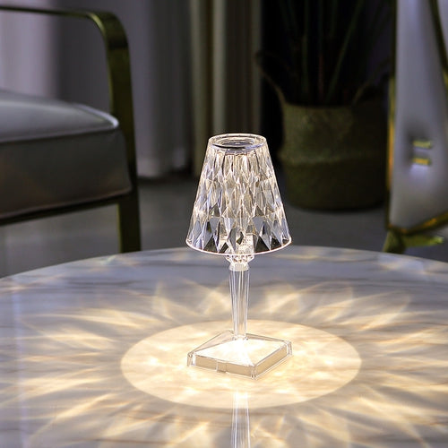 Lampada Led Touch Senza Fili Ricaricabile Effetto Cristallo Diamante - Offershop.it