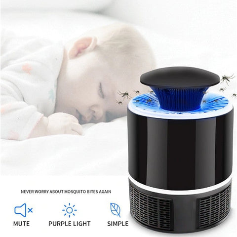 Image of Lampada Anti Zanzare Insetti Zanzariera Elettrica USB Luce LED UV Viola - Offershop.it