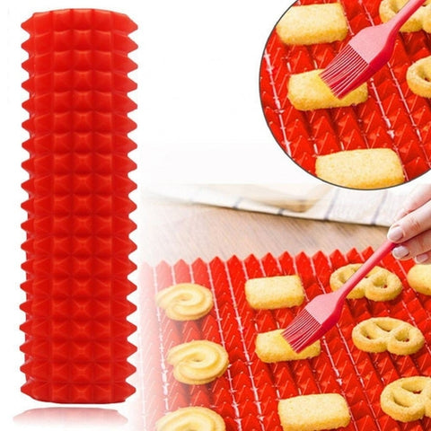 Image of Tappetino Silicone Forno Antiaderente Piramidale Riutilizzabile Microonde - Offershop.it