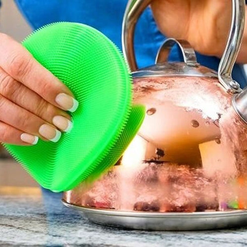 Spugna Presina Silicone Multiuso 3 Pezzi Spazzola Cucina Bagno Flessibile - Offershop.it
