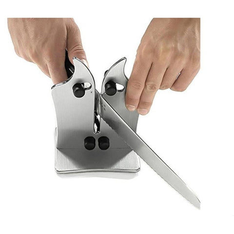 Image of Affilacoltelli Affila Coltello Lame Lisce Seghettate Mola Manuale Cucina - Offershop.it