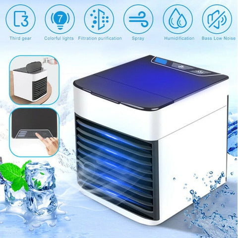 Image of Mini Condizionatore Portatile 3 in 1 USB Serbatoio Acqua Filtro Led 7 Colori - Offershop.it