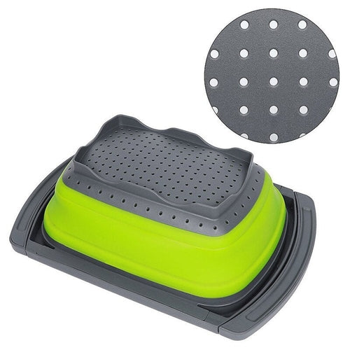 Scolapasta Pieghevole Allungabile Silicone Maniglie Cibo Pasta Frutta Verdura - Offershop.it