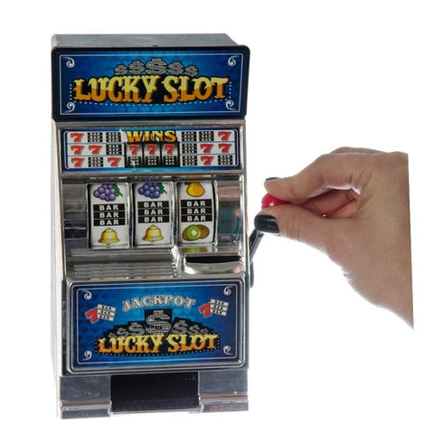 Image of Salvadanaio Mini Slot Machine Lucky Portamonete Soldi Manopola Jackpot Gioco - Offershop.it