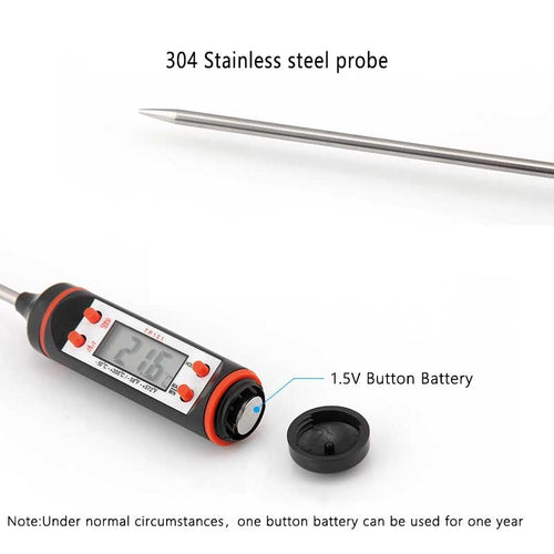 Termometro Digitale Alimenti Cibo Liquidi Latte Vino Forno Carne Acciaio Inox - Offershop.it