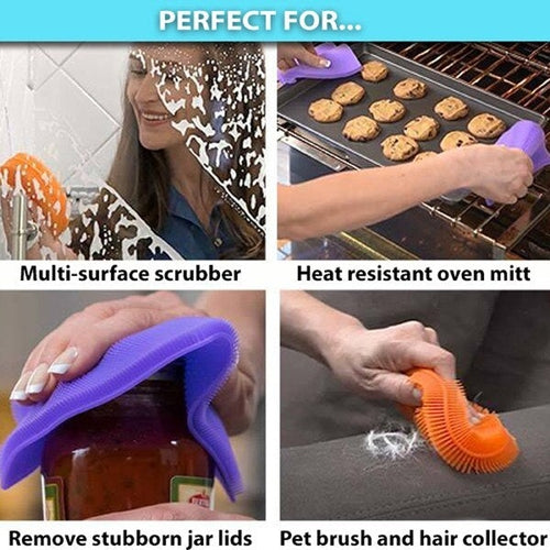 Spugna Presina Silicone Multiuso 3 Pezzi Spazzola Cucina Bagno Flessibile - Offershop.it