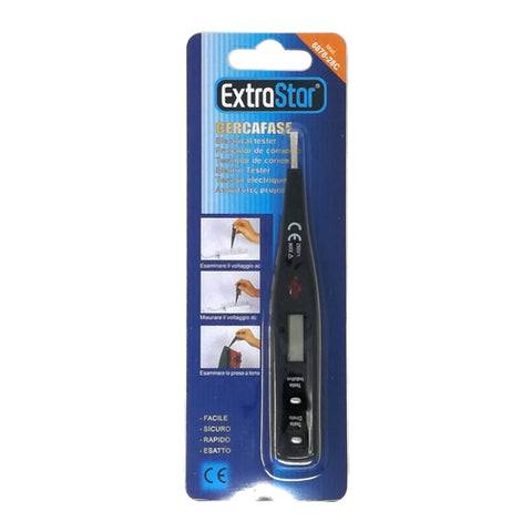 Image of Cercafase Tester Digitale Display Lcd Luce Led Corrente Elettrica Tensione - Offershop.it