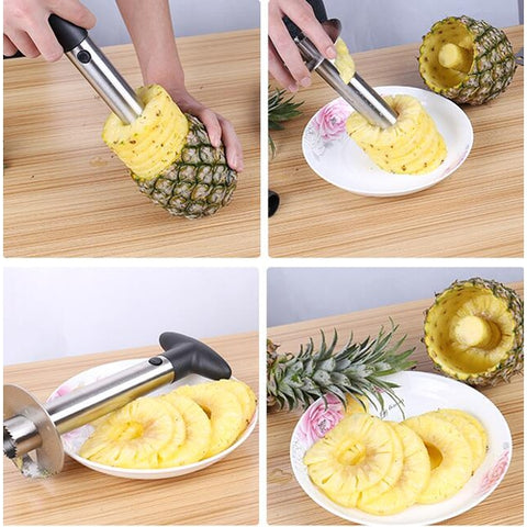 Image of Taglia Affetta Sbuccia Ananas Sbucciananas Acciaio Inox Maniglia Ergonomica - Offershop.it