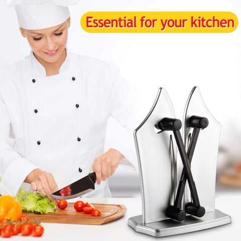 Image of Affilacoltelli Affila Coltello Lame Lisce Seghettate Mola Manuale Cucina - Offershop.it