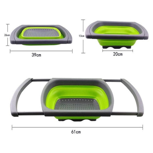 Scolapasta Pieghevole Allungabile Silicone Maniglie Cibo Pasta Frutta Verdura - Offershop.it