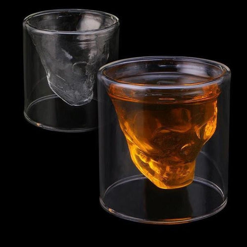 Bicchiere in Vetro con Teschio 75 ml per Whisky Vodka Liquore Grappa Shot - Offershop.it