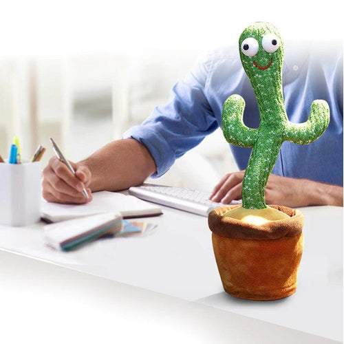 Cactus Ballerino Parlante Peluche Illuminato Luci Balla Ripete - Offershop.it