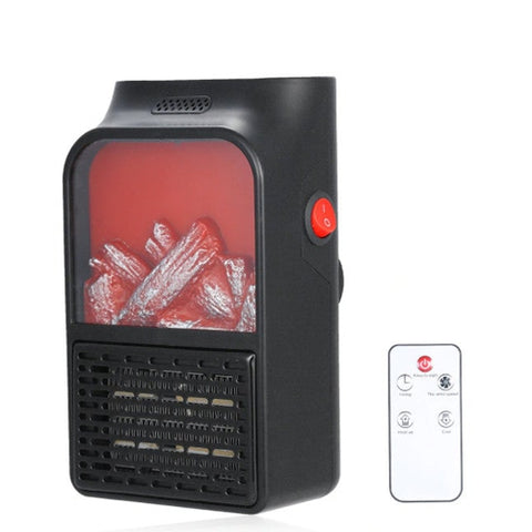 Image of Mini Stufa Elettrica Effetto Camino Legna Fuoco 500W Telecomando 15/32 gradi - Offershop.it