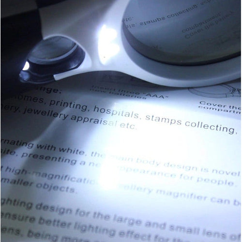 Lente Ingrandimento 3 Luci Led 2 in 1 3X 45X Illuminata Portatile Tascabile - Offershop.it