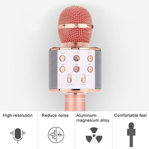 Microfono Karaoke Wireless Bluetooth Portatile Registratore Mp3 Altoparlante - Offershop.it
