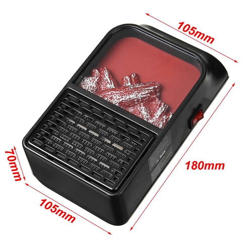 Image of Mini Stufa Elettrica Effetto Camino Legna Fuoco 1000W Telecomando Termostato - Offershop.it