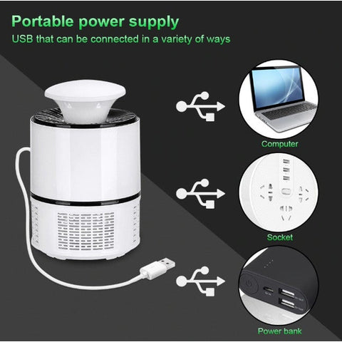 Image of Lampada Anti Zanzare Insetti Zanzariera Elettrica USB Luce LED UV Viola - Offershop.it
