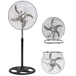 Ventilatore Acciaio 3 in 1 Piantana Parete Tavolo 65W Pale Alluminio - Offershop.it
