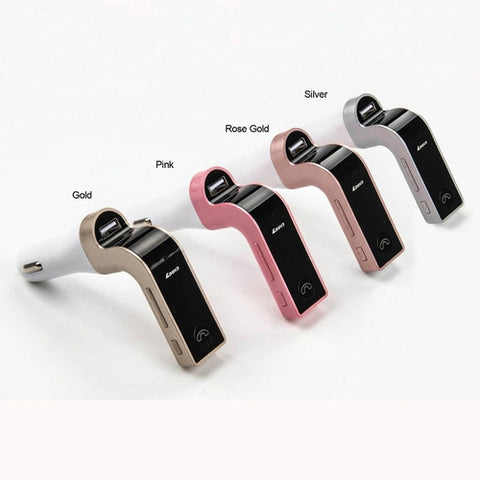 Image of Trasmettitore Radio FM Stereo Bluetooth Auto Display USB AUX Musica MP3 WMA - Offershop.it