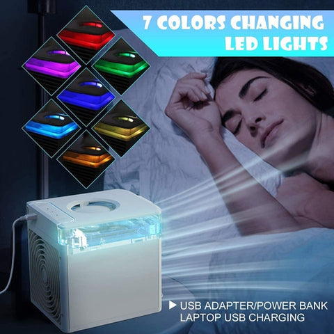 Image of Mini Condizionatore Portatile 3 in 1 USB Serbatoio Acqua Filtro Luci Led - Offershop.it