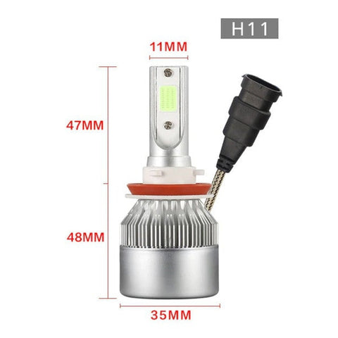 Image of Coppia Lampade Luci Led H1 H3 H4 H7 H8 H9 H11 HB4 36W 7600LM 6000K Auto Moto - Offershop.it