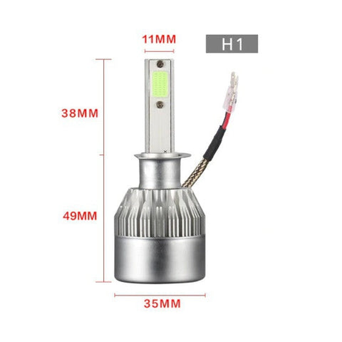 Image of Coppia Lampade Luci Led H1 H3 H4 H7 H8 H9 H11 HB4 36W 7600LM 6000K Auto Moto - Offershop.it