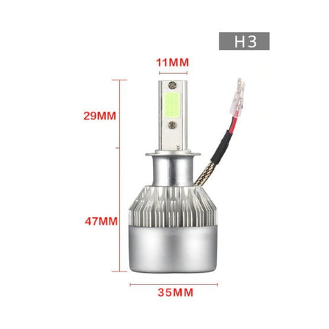 Image of Coppia Lampade Luci Led H1 H3 H4 H7 H8 H9 H11 HB4 36W 7600LM 6000K Auto Moto - Offershop.it